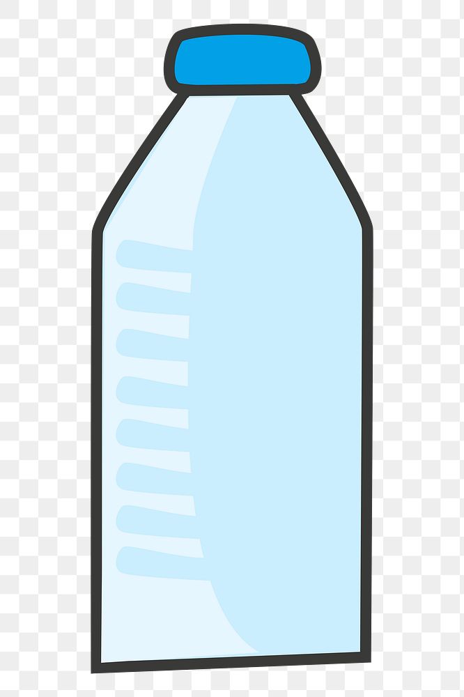 Plastic water bottle png sticker recyclable illustration, transparent background. Free public domain CC0 image.