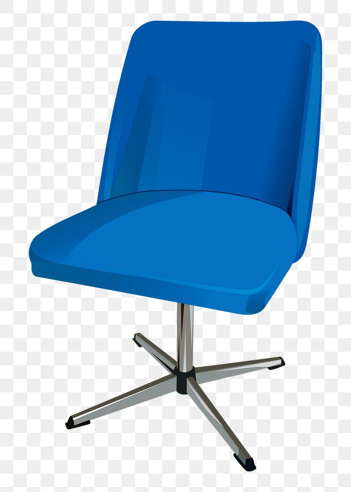 Blue chair png sticker furniture illustration, transparent background. Free public domain CC0 image.