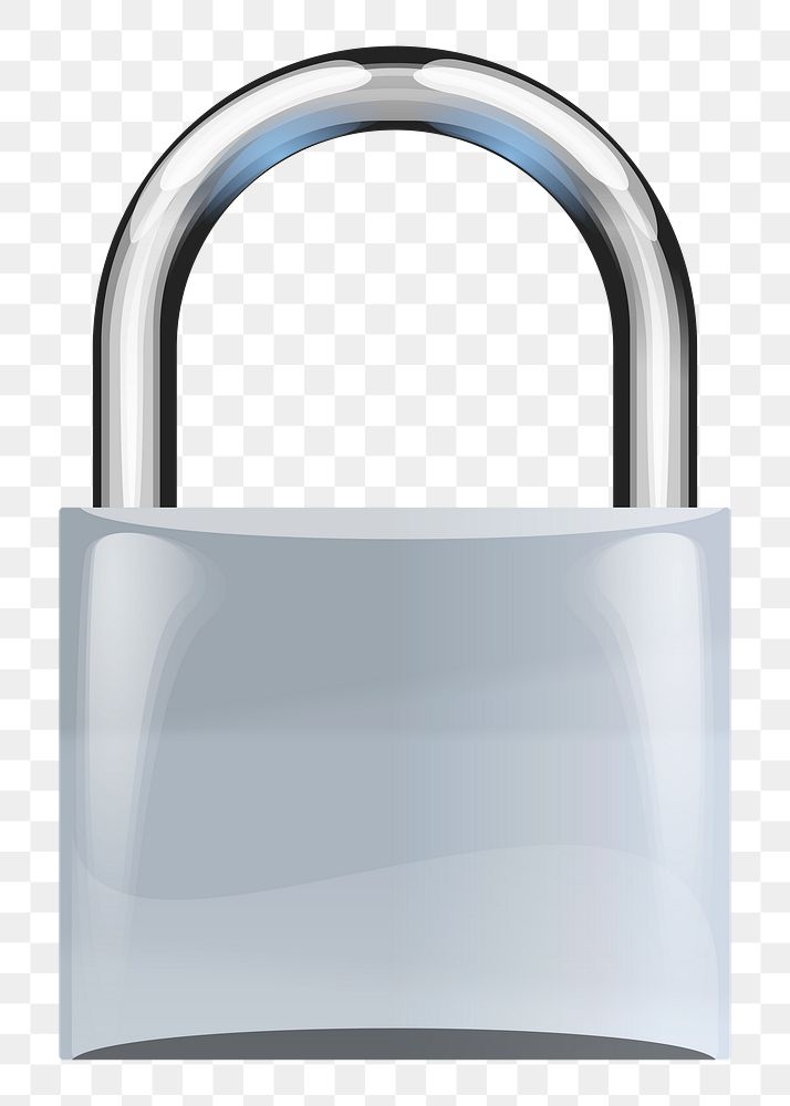 Gray padlock png sticker object illustration, transparent background. Free public domain CC0 image.