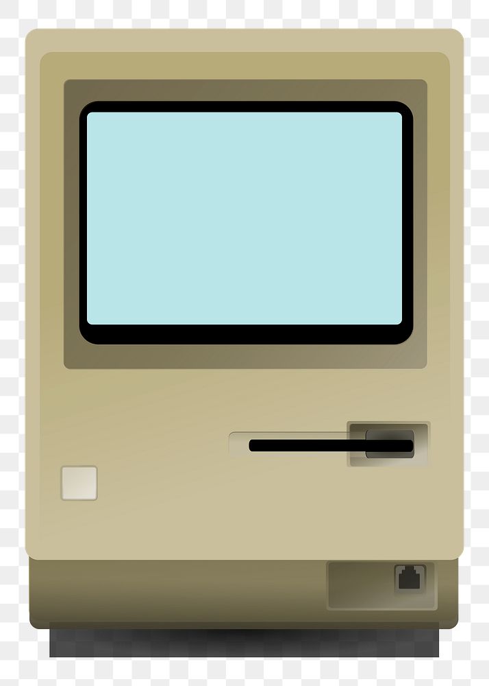 Vintage computer png sticker technology illustration, transparent background. Free public domain CC0 image.