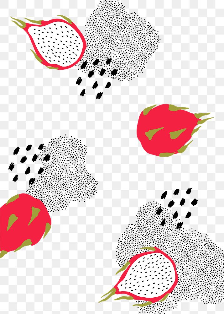 Dragon fruit pattern png transparent background