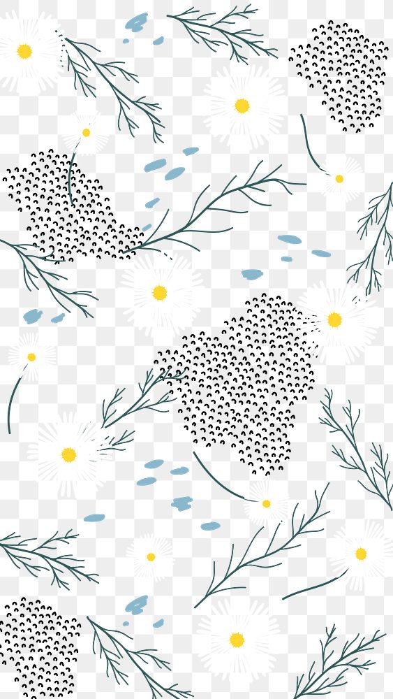 Daisy pattern png transparent background