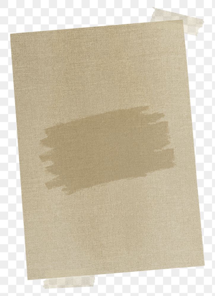 Beige note png journal sticker, brushstroke, transparent background