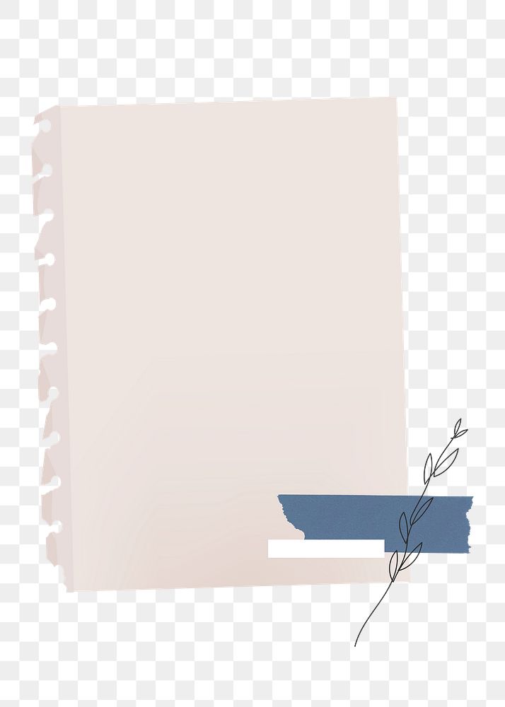 Png note paper frame, aesthetic design on transparent background