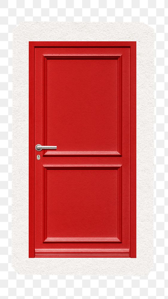 Red door png digital sticker, collage element in transparent background