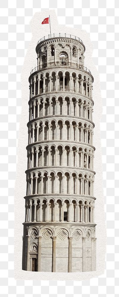 Pisa tower png, historical landmark cut out in transparent background