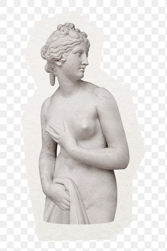 Greek goddess png collage element sticker, transparent background