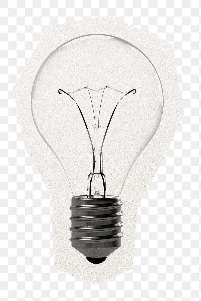 Lightbulb png digital sticker, collage element in transparent background