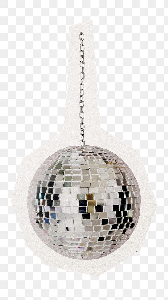 PNG disco ball digital sticker, collage element in transparent background