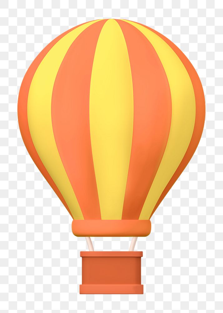 Air balloon  png sticker, 3D rendering, transparent background