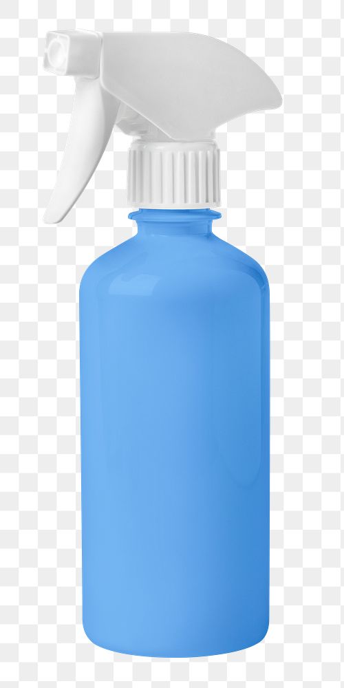 Blue spray png bottle sticker, laundry equipment, transparent background