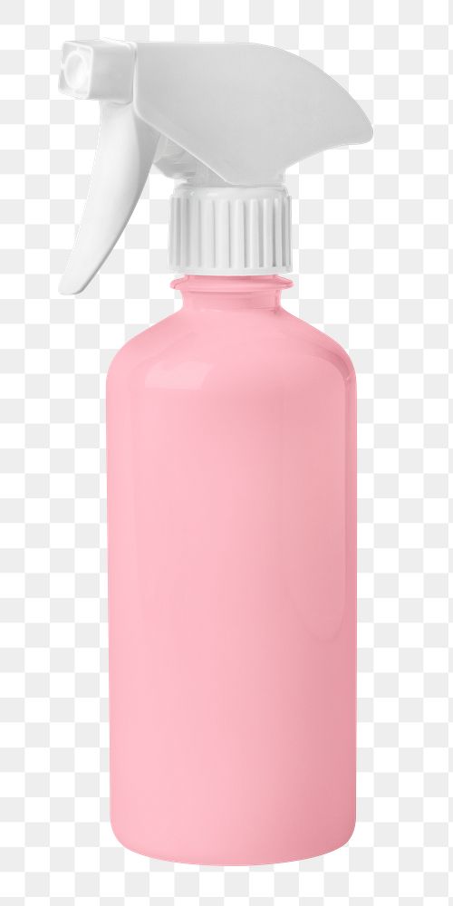 Pink spray png bottle sticker, laundry equipment image, transparent background