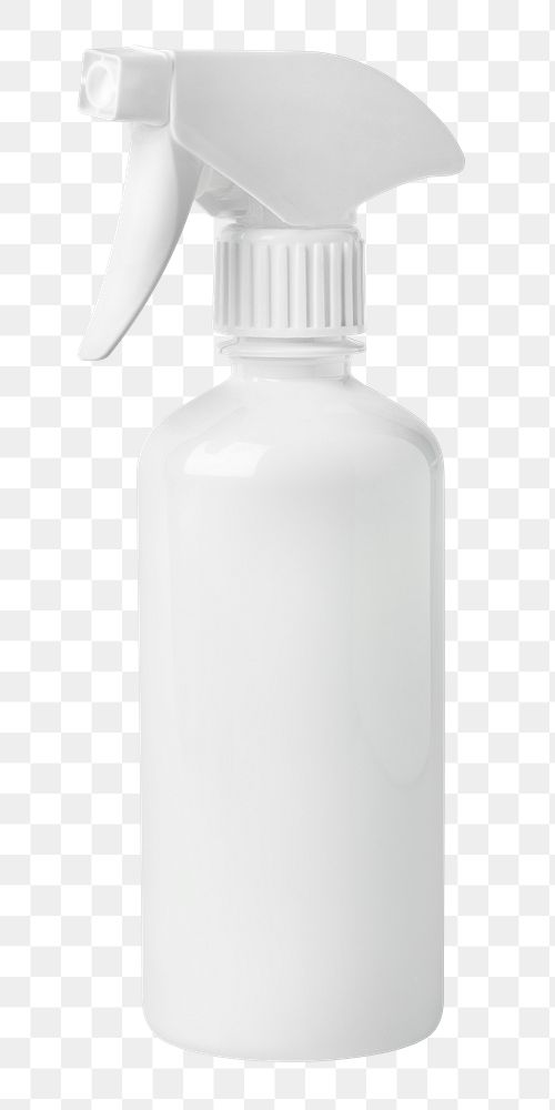 White spray png bottle sticker, laundry equipment image, transparent background