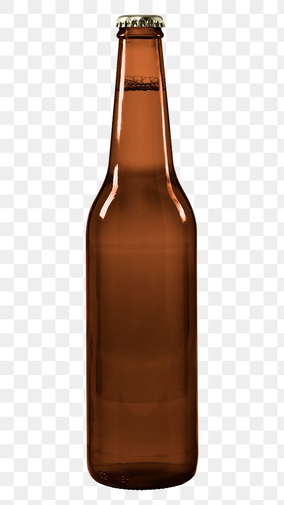 Beer bottle png sticker, drink transparent background