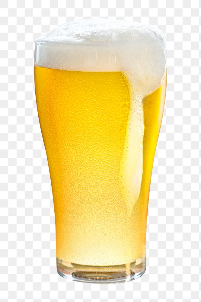 Beer glass png sticker, alcoholic beverage image on transparent background