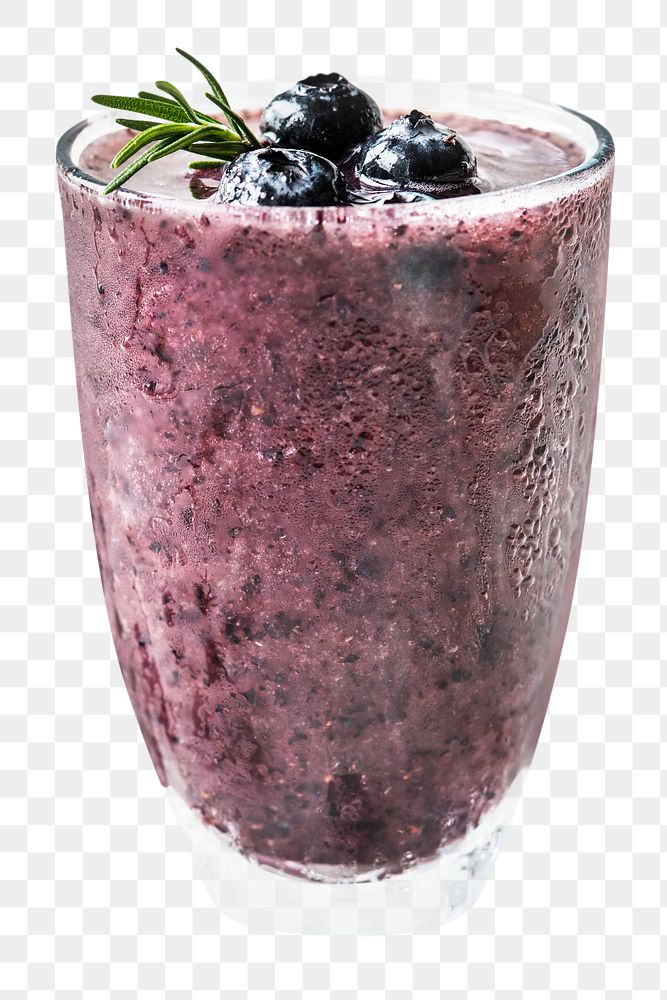 Blueberry smoothie png sticker, healthy drinks image on transparent background