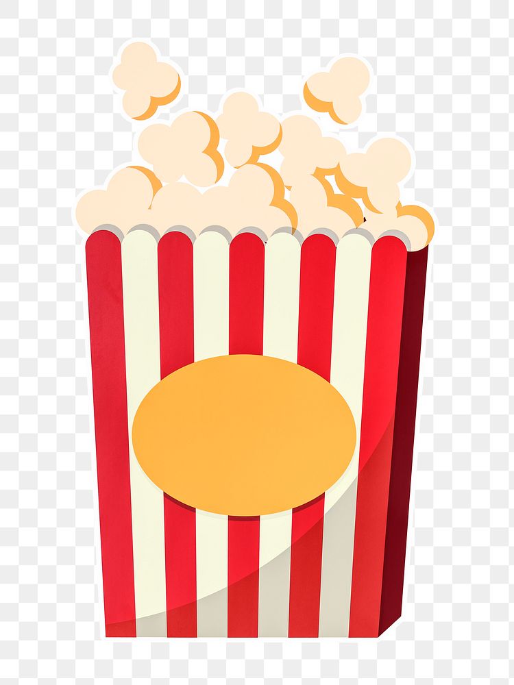 Popcorn snack png sticker, transparent background