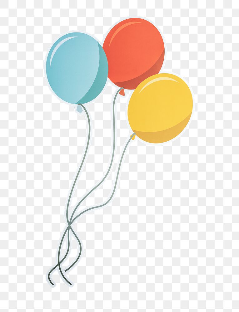 Floating balloons png sticker, transparent background
