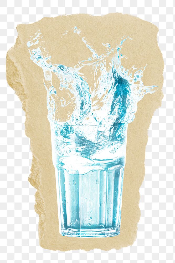 Water splash png sticker, drink, transparent background