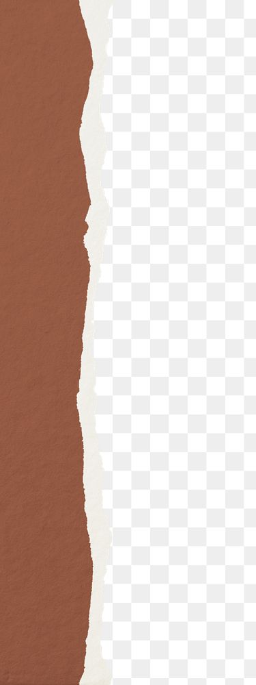 Brown png border, torn paper design, transparent background