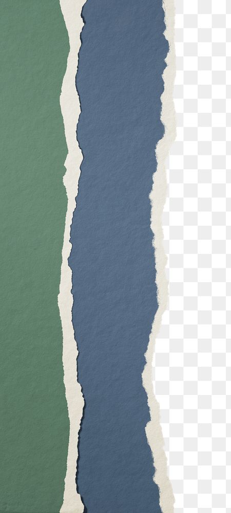 Green & blue png border, torn paper design, transparent background