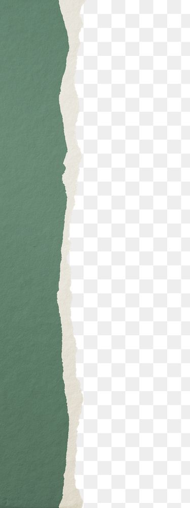 Green png border, torn paper design, transparent background