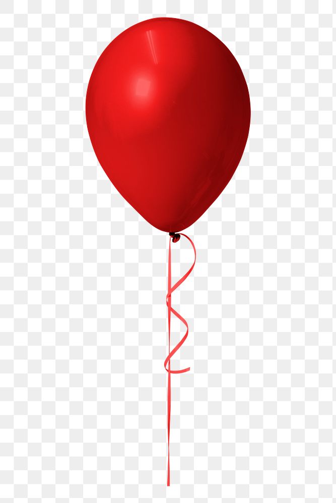 Red balloon png sticker, transparent background