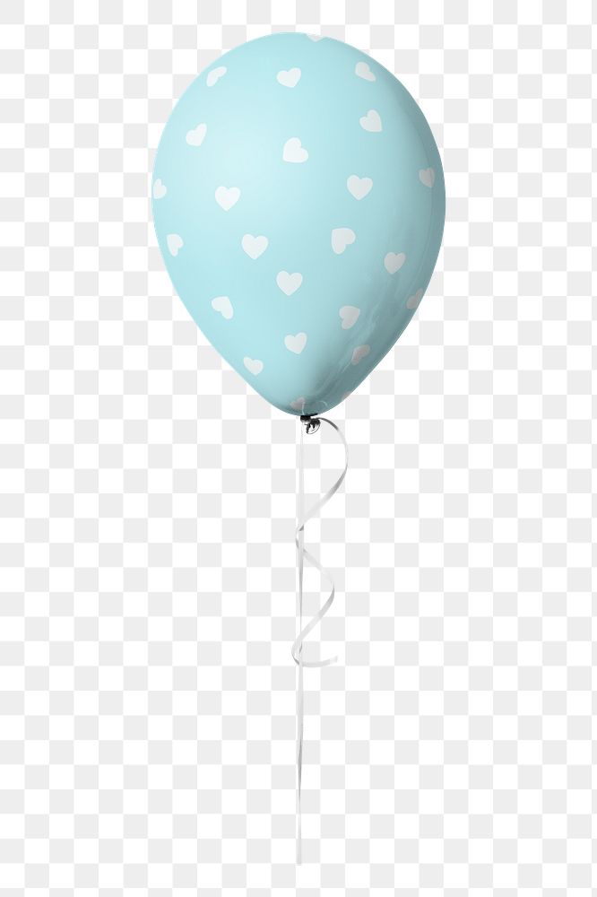 Cute blue balloon png sticker, transparent background