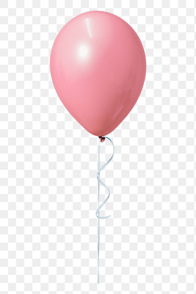 Pink balloon png sticker, transparent background