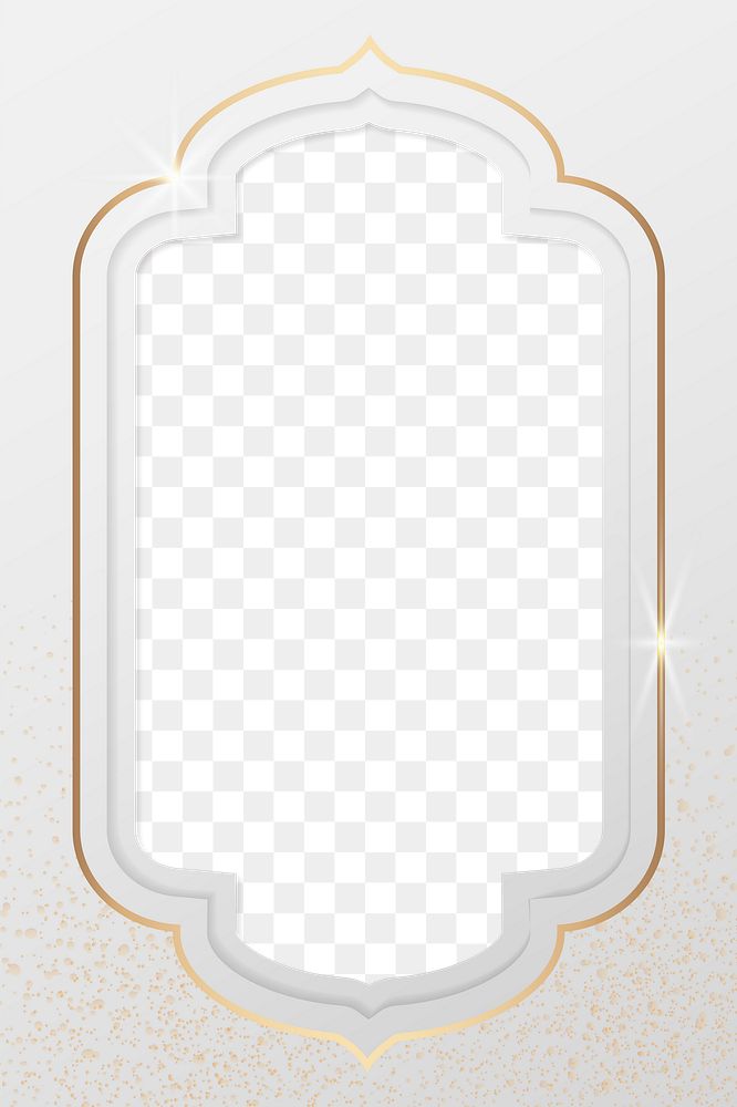 Shiny golden Ramadan frame transparent png