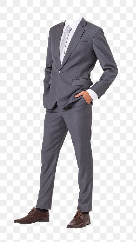 Headless businessman png sticker, full body cut out on transparent background