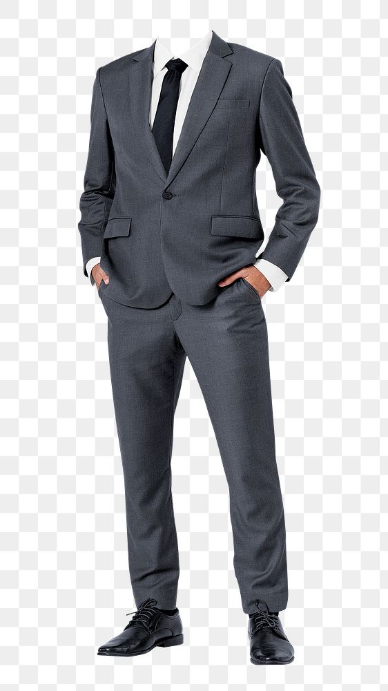 Headless businessman png sticker, full body cut out on transparent background