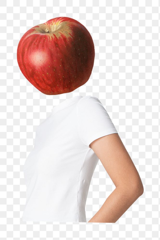 Apple head png woman sticker, student, education remixed media, transparent background