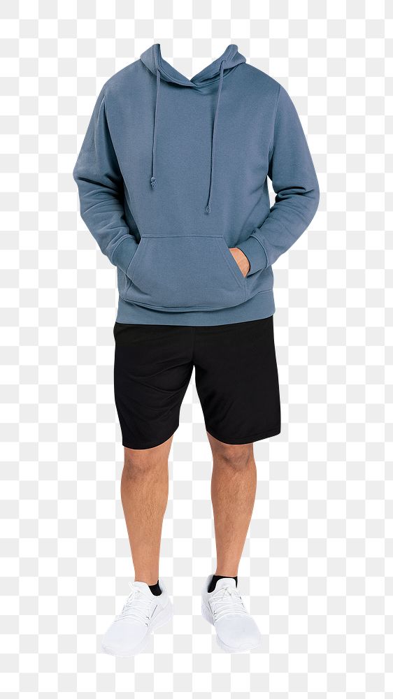 Headless man png sticker, wearing hoodie, transparent background