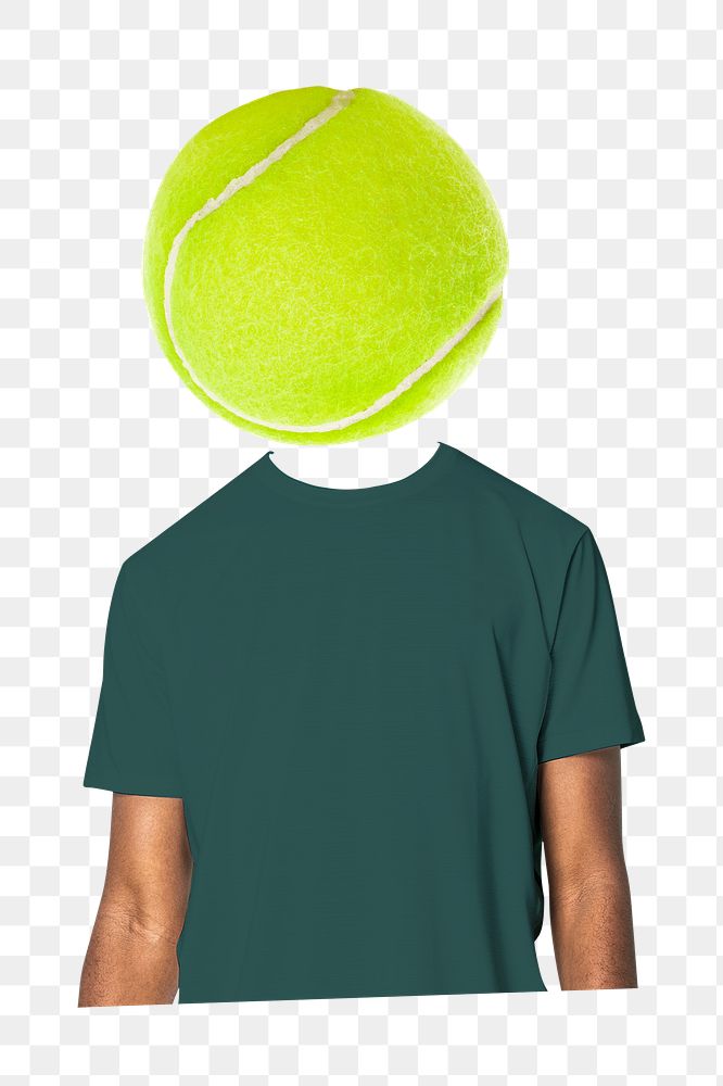 Tennis head png man, sports remixed media, transparent background