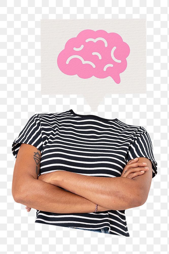 Brain head png woman, medical, health remixed media, transparent background