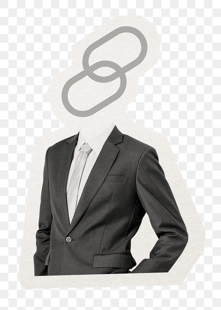 Chain head png businessman sticker, business connection remixed media, transparent background