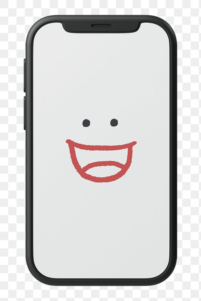 Grinning smartphone png sticker, 3D emoticon illustration, transparent background