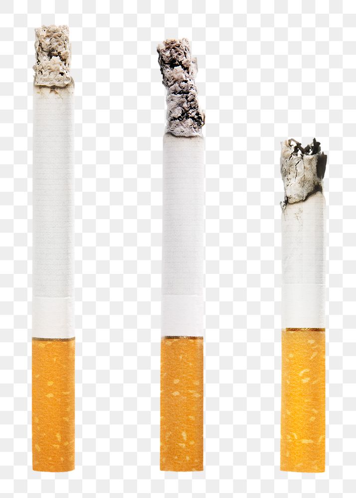 Cigarettes png sticker, burning smoke image, transparent background