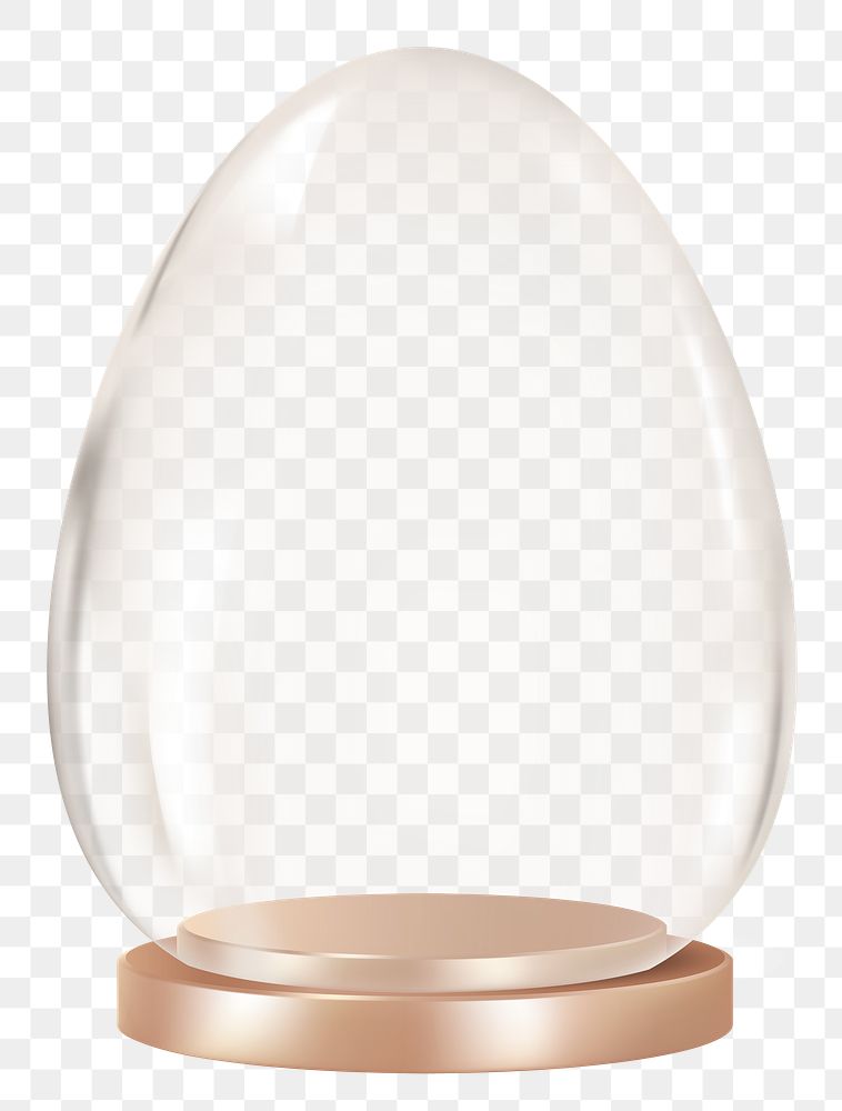 Png luxury Easter egg 3D in glass rose gold design element