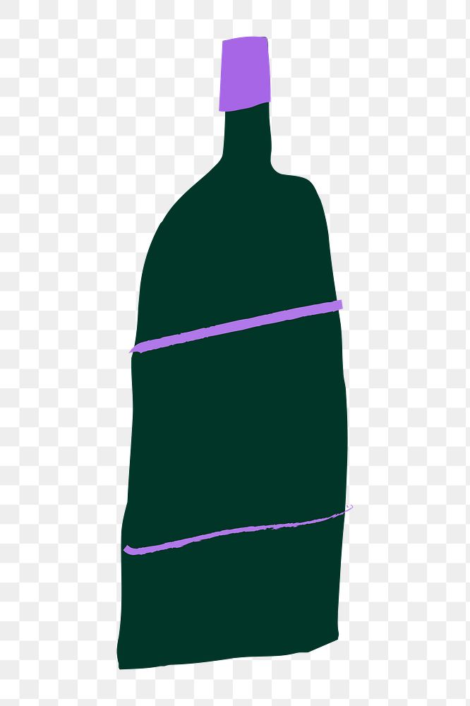 Bottle png sticker, object doodle, transparent background