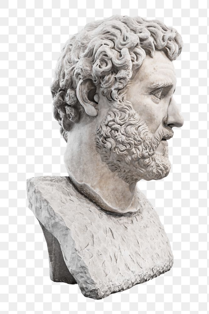 Antoninus Pius png sticker, Roman  sculpture transparent background