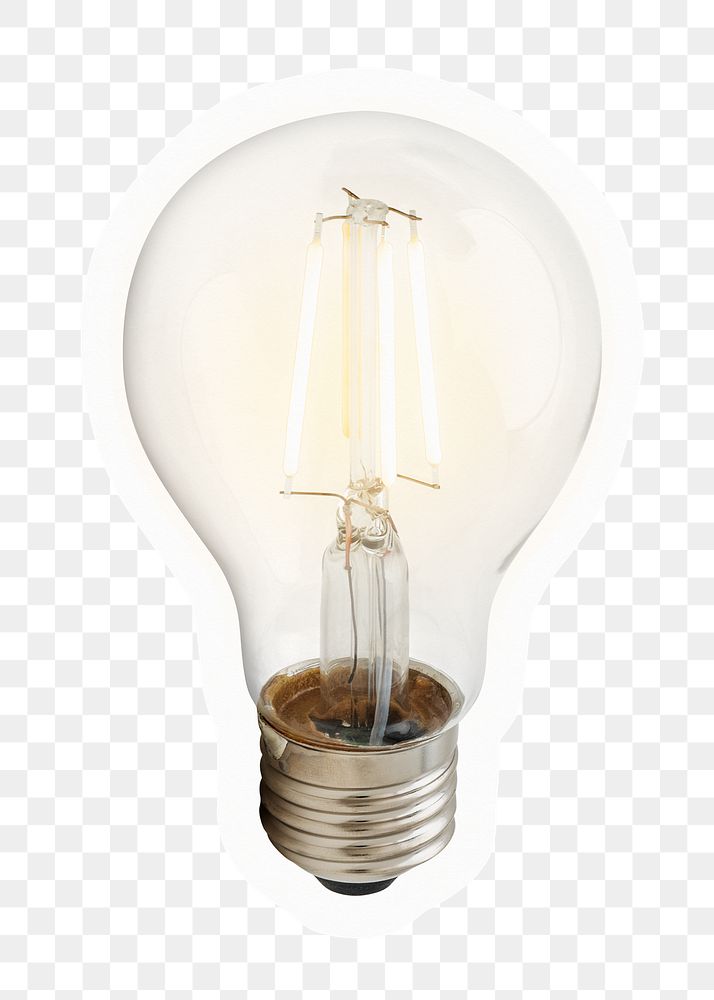 Light bulb png sticker, real isolated object, transparent background