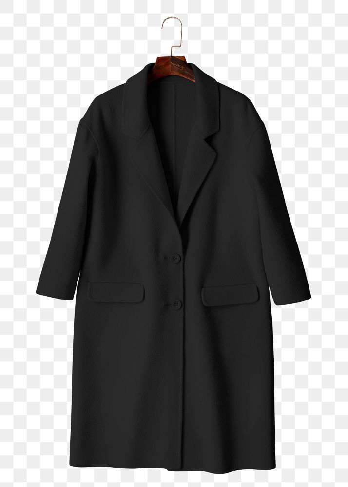 Black coat png sticker, transparent background