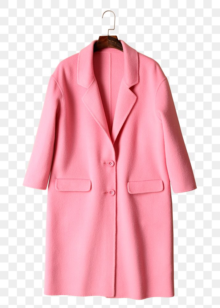 Pink coat png sticker, transparent background