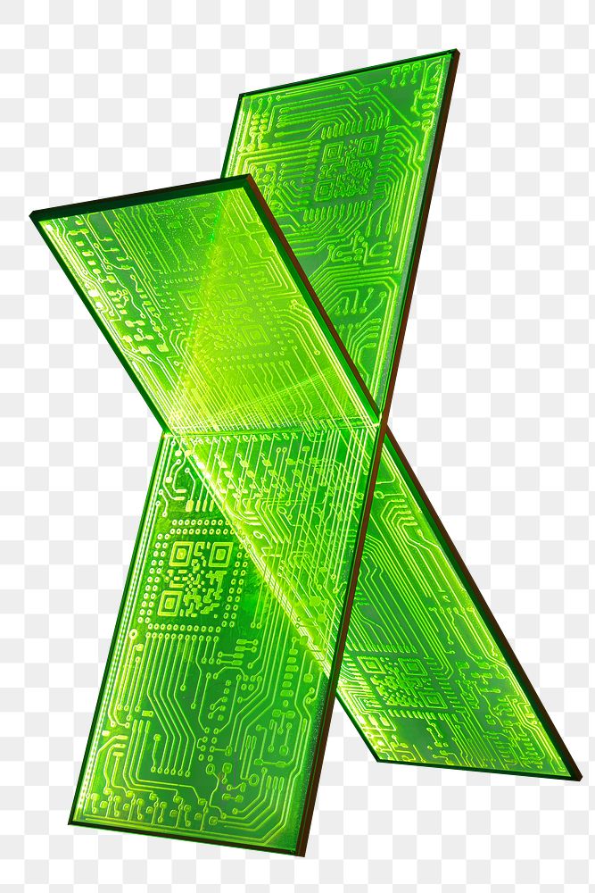 Green computer  png chips sticker, technology cut out, transparent background
