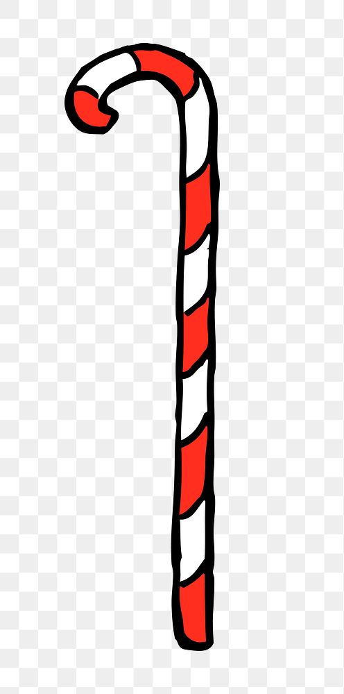 Candy cane png sticker, transparent background. Free public domain CC0 image.