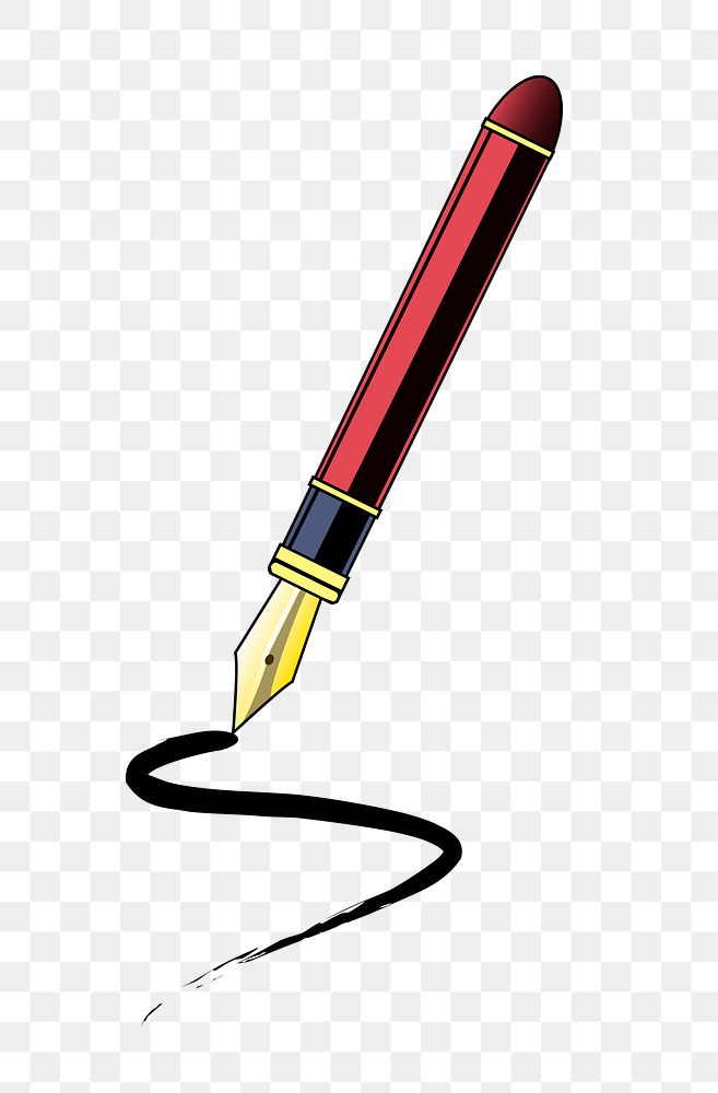 Fountain pen png sticker, transparent background. Free public domain CC0 image.