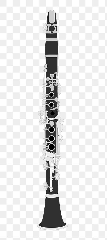 Clarinet, musical instrument png sticker, transparent background. Free public domain CC0 image.