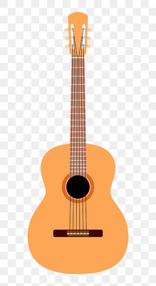 Guitar, musical instrument png sticker, transparent background. Free public domain CC0 image.